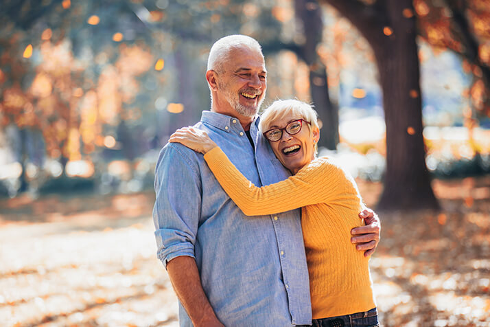 Woman and Man Hugging